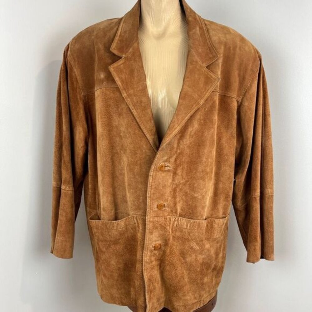 VTG Laurence Roy Men's S Brown Genuine Leather Buttondown Jacket Coat Western